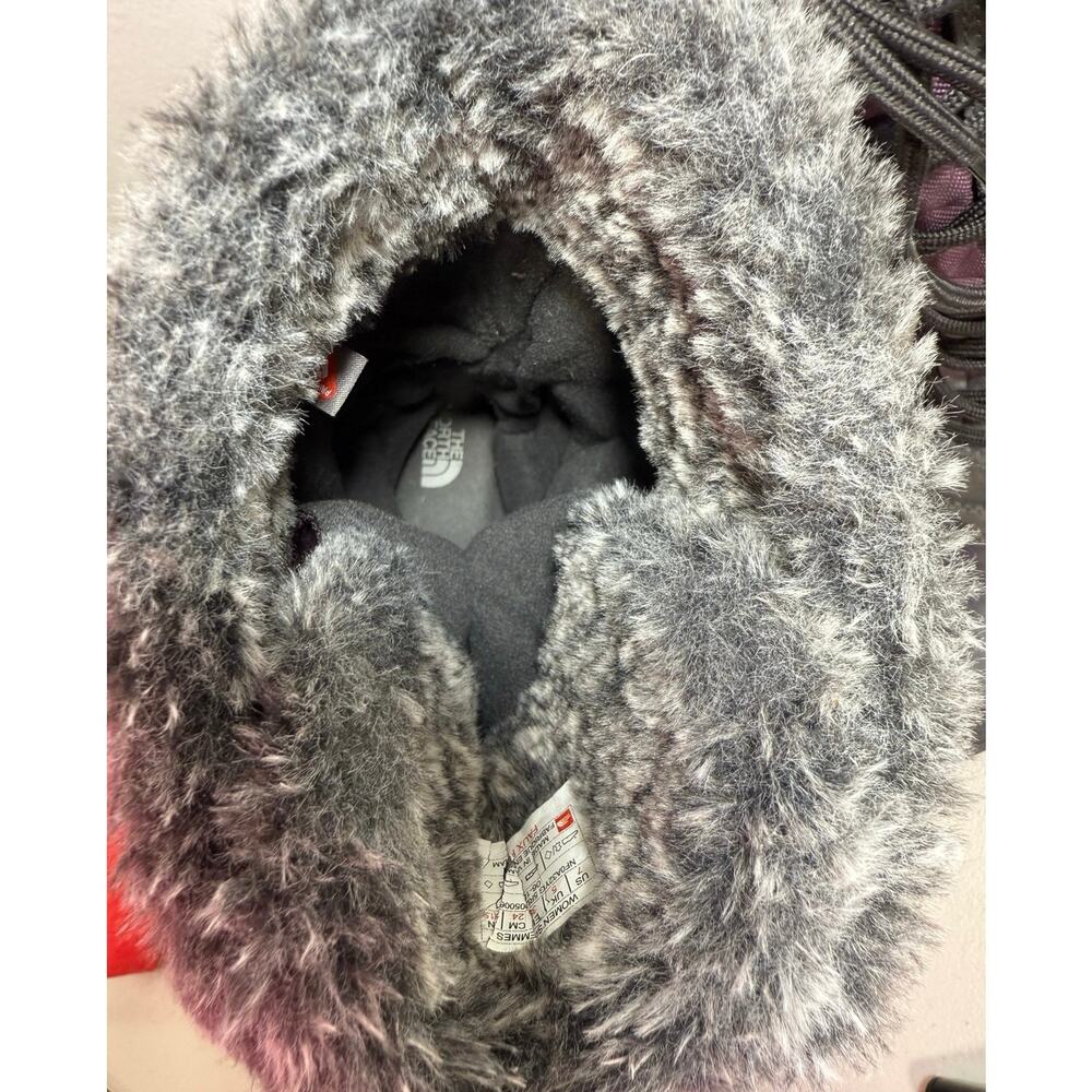 The North Face Shellista III Tall Boots Women’s Sz 7 Gray Purple Faux Fur Winter - Picture 9 of 14